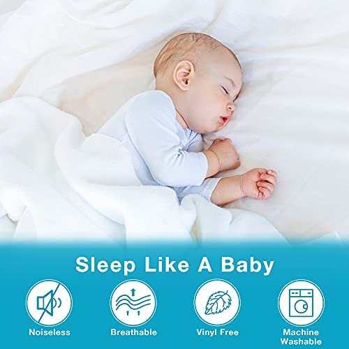 Lunsing Soft Queen Waterproof Mattress Protector, Breathable Queen Size Mattress Pad Cover, 6-18 Inches Deep Pocket, White Lunsing