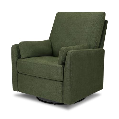 Carter's by DaVinci Ethan Swivel Recliner in Performance Forest Green Linen, GREENGUARD Gold & CertiPUR-US® Certified DaVinci