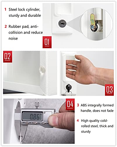 MAYROY Metal Locker Office Storage Locker Home Steel Locker School Storage Organizer, Storage Cabinet for Kids Students Employee (Gray, W6D) MAYROY