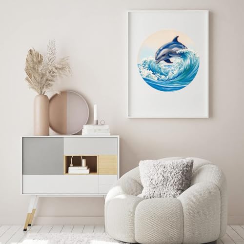 Junfa Cross Stitch Kit - Pelican (C) 1 - 11CT Pre-Printed Fabric - Embroidery Crafts - 35cm x 35cm - Traditional & Modern Style - Unisex - All Seasons - Kids & Adults