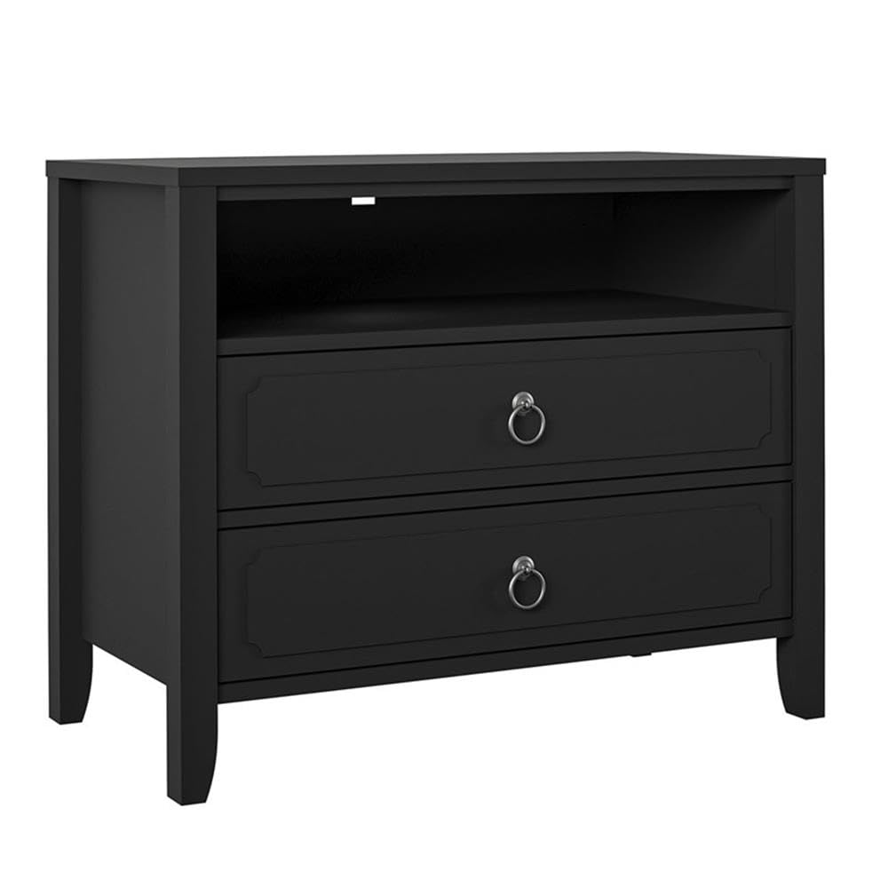 Novogratz Her Majesty 2 Drawer Nightstand, Black Novogratz