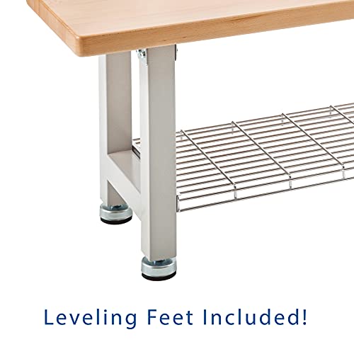Seville Classics Storage Shelf Wood Bench, Granite Seville Classics