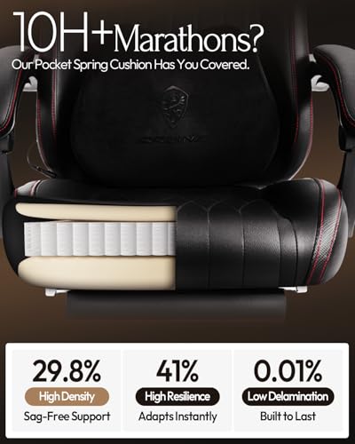 Dowinx Gaming Video Gaming Chair with Shiatsu Neck Massage and Lumbar Support for Home Office High Back Recliner Height Adjustable Ergonomic Comfy Leather Computer Desk Chair (Black) Dowinx