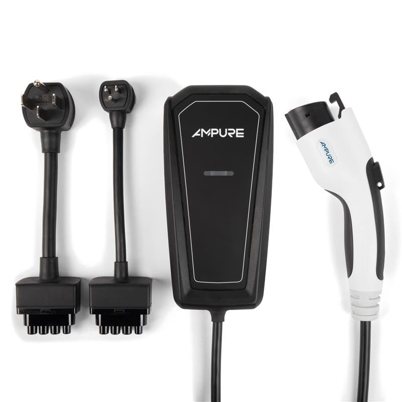 Ampure Portable EV Charger Level 2 Fast Charging Electric Car Charger with Carry Bag, 120v & 240v Nema 14-50 Plug-in, 20ft Cable - Indoor/Outdoor UL Energy Star Certified AMPURE