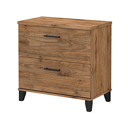 Bush Furniture Somerset 2-Drawer Lateral File Cabinet, Letter/Legal, Fresh Walnut, 30-inch (WC81380) Bush Business Furniture