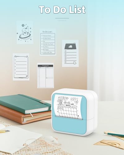 Sticker Printer - Printpods Mini Printer with Stickers, Print Pod, Bluetooth Inkless Printer, Sticker Maker, Portable Thermal Printer for iphone, Impresora Portรกtil for Notes, Journal, DIY, Kids Gift Anycash