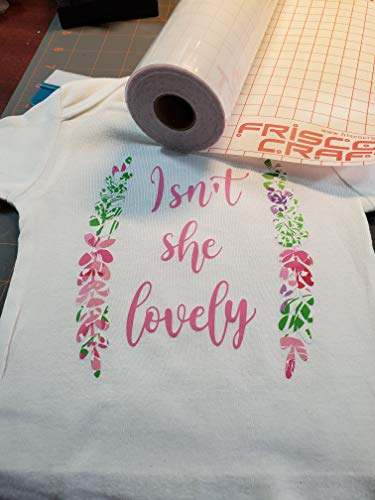 Frisco Craft Heat Transfer Vinyl Transfer Tape - Clear Iron-On Tape for Printable, Patterned HTV & Adhesive for Large & Small Projects, Heat Press, Reusable up to 5 Times, High Tack (12" x 50 ft) Frisco Craft