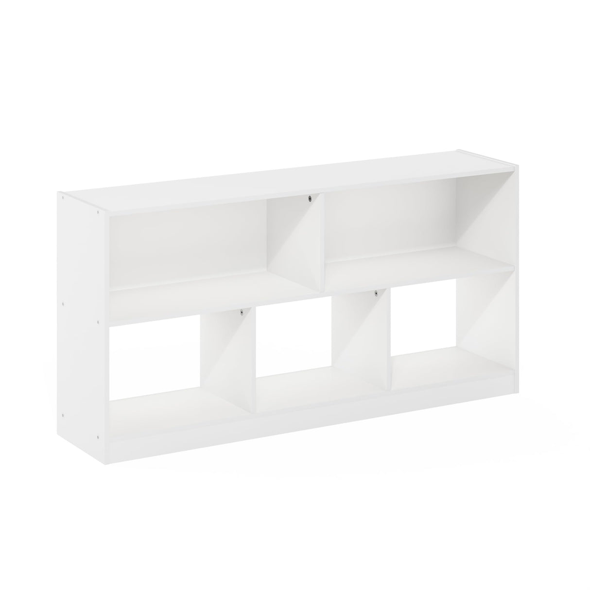 Furinno DALY Book Shelf, 5-Cube Bookshelf, Horizontal Cube Storage Organizer Bookcasde, 10.9 x 47.2 x 23.6, for Living Room, Bedroom, Home Office, White Furinno