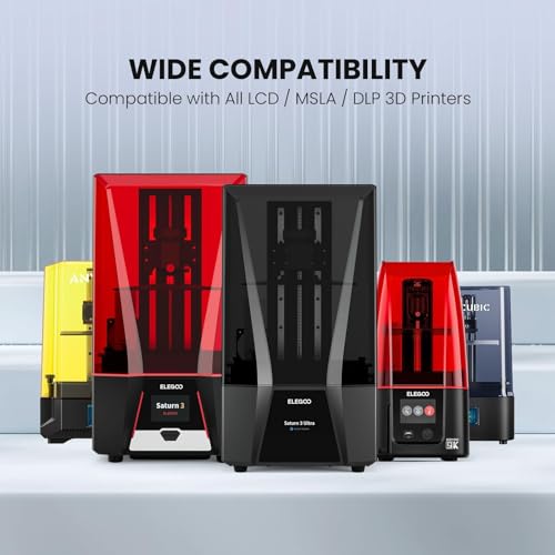 ELEGOO Water Washable 3D Printer Resin LCD UV-Curing Resin 405nm Standard Photopolymer Resin for Mars Saturn Jupiter MSLA DLP LCD 3D Printing 500Gram Yellow ELEGOO