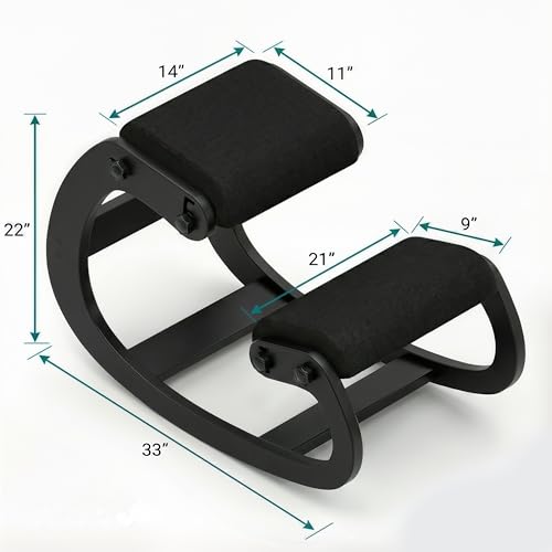 NYPOT Ergonomic Kneeling Chair with Adjustable Seats - Knee Chair for Posture Correction & Kneel Rocking Stool for Desk - Back Pain Relief for Home and Office, Supports 250 pounds - 5 Years Warranty NYPOT