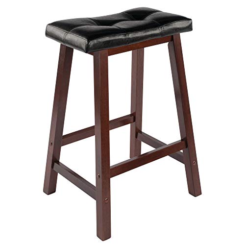 Winsome Mona Stool, 24", Antique Walnut Winsome