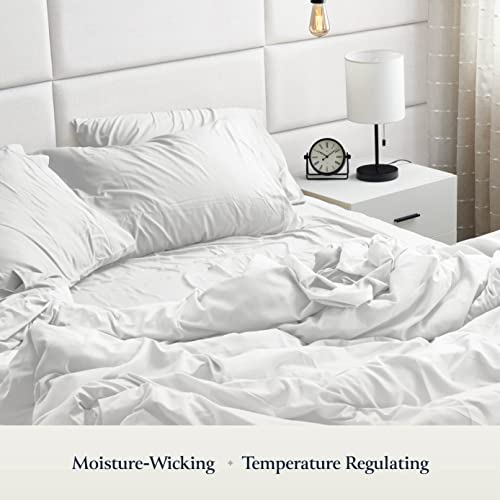 BELADOR Silky Soft King White Sheet Set -Luxury 6 Piece Bed Sheets for King Size Bed, Secure-Fit Deep Pocket Sheets with Elastic, Breathable Hotel Sheets & Pillowcase Set, Wrinkle Free Oeko-Tex Sheet