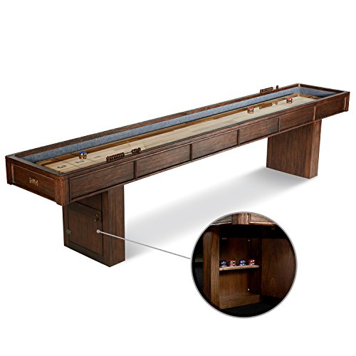 Barrington Billiards 12' Webster Shuffleboard Table with Scratch-Resistant Playfield and 8 Puck Set Barrington Billiards
