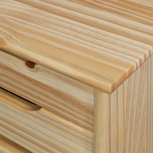 Linon Home Decor Products Corinne Six Drawer Storage, Natural Rolling Cart Linon Home Decor Products