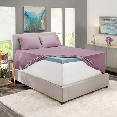Hearth & Harbor Extra Deep Pocket Sheet Sets, Luxury Soft 6 Piece Bed Sheet Set Fits Mattress 18-24 Inches - Full, Dusty Purple Hearth & Harbor