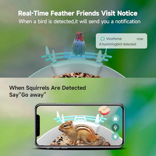 Gyozol Smart Bird Feeder with Camera, AI Identify Bird Breed, Solar-Powered WiFi 1080P Live Camera, Auto Capture Backyard Garden Bird Watching, Gyozol