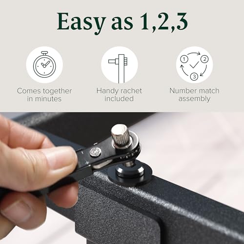 Zinus Rumi 14in Easy SmartBase Mattress Foundation - Durable Steel Bed Frame with 13in Underbed Storage, No Box Spring Required, Queen Zinus