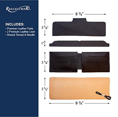Realeather Silver Edition Credit Card Wallet Kit Leather Craft Kit, natural Realeather
