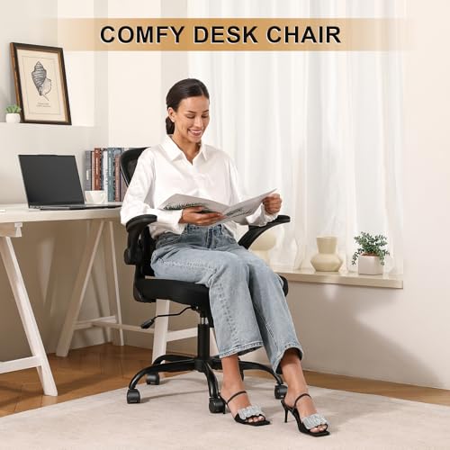 Office Chair, Ergonomic Desk Chairs 330LBS Capacity High Back Mesh Computer Chair with Flip-up Armrests, Comfy Work Chair with Adjustable Lumbar Support, Rolling Chair Synorla