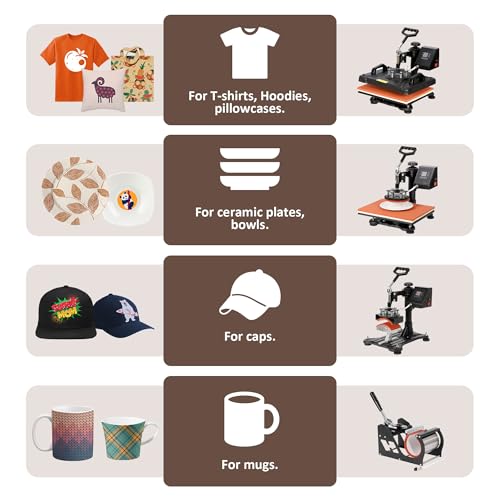 SUPER DEAL 5 in 1 Heat Press Machine, 12" x 15" 360-degree Rotation Quality Industrial Digital Heat Transfer Machine Combo for Hat Mug Plate Cap T-Shirt 110V, Black SUPER DEAL