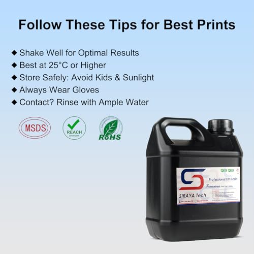 Siraya Tech Tenacious Easy Grey 3D Printer Resin, Easy-to-Print Flexible Resin with High Impact Resistance, Great Resolution, and High Toughness - No Mixing Needed, Perfect for MSLA/DLP/SLA, 2kg Siraya Tech