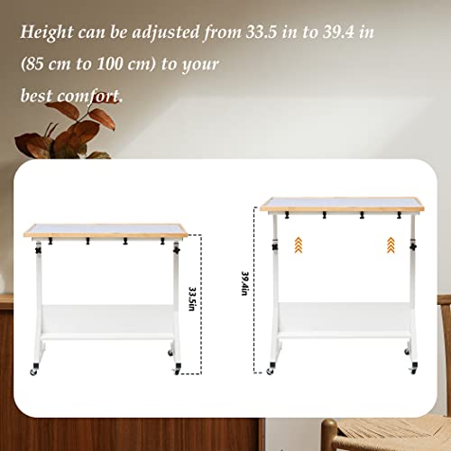 Tektalk Jigsaw Puzzle Table with Angle & Height Adjustment,Puzzle Board with Cover,Puzzle Easel Tilting Table with Legs, Enclosed with 4 Roller Wheels, for Up to 1500 Pieces Tektalk