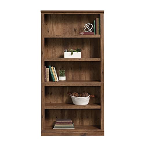 Sauder Vintage Oak 5-Shelf Bookcase for Stylish Storage Solutions Sauder