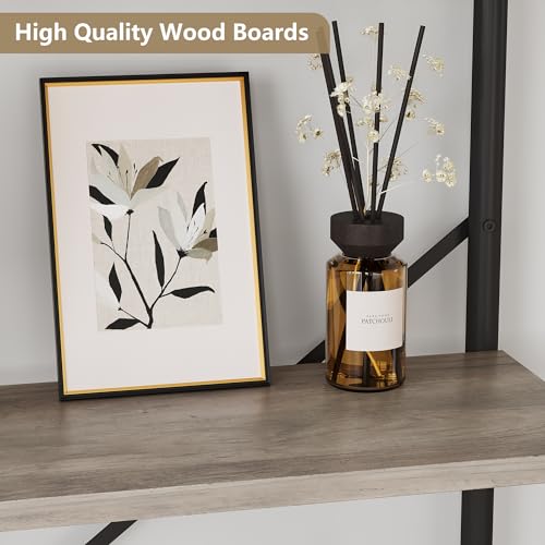 CABIHOME Rustic Industrial 6-Tier Bookshelf with Metal Frame for Stylish Storage and Display CABIHOME