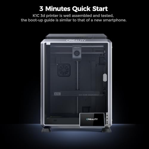 Creality K1C 3D Printer, 2024 New Version 600mm/s Fast Printing Speed and Clog-free Direct Extruder, Support 300℃ Printing and Carbon Fiber Filament, Auto Leveling and AI Camera 8.66*8.66*9.84 inch Comgrow