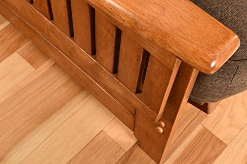 Kodiak Furniture Phoenix Futon with Linen Fabric Mattress in Barbados/Gray Kodiak Furniture