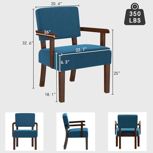 FAGAGA Accent Chair with Solid Wood Frame,Arm Chairs with Soft Seat and Armrests,Upholstered Reading Leisure Chair for Living Room,Bedroom,Office,Waiting Room FAGAGA