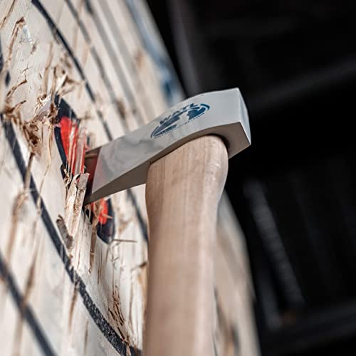 The Big Axe: World Axe Throwing League Premium Competition Throwing Axe & Multi-Purpose Camping Axe or Wood Splitting Axe with Hickory Wooden Handle WATL
