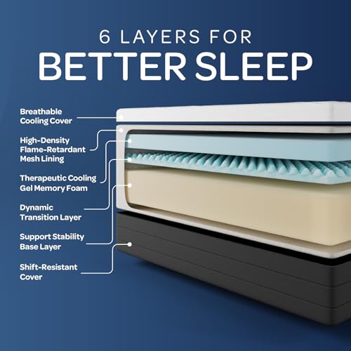 OhGeni 10 Inch King Size Mattress, Cooling Gel Memory Foam Bed Mattresses in a Box, Cool Touch Surface, Medium Feel,Ergonomic Support & Pressure Relief, CertiPUR-US Certified Foam, Designed in USA OhGeni