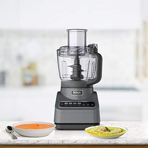Ninja Food Processor, Professional Plus, 1000 Peak Watts, 4 Functions for Chopping, Slicing, Purees & Dough with 9-Cup Processor Bowl, 3 Blades, Food Chute & Pusher, Silver, BN601 Ninja