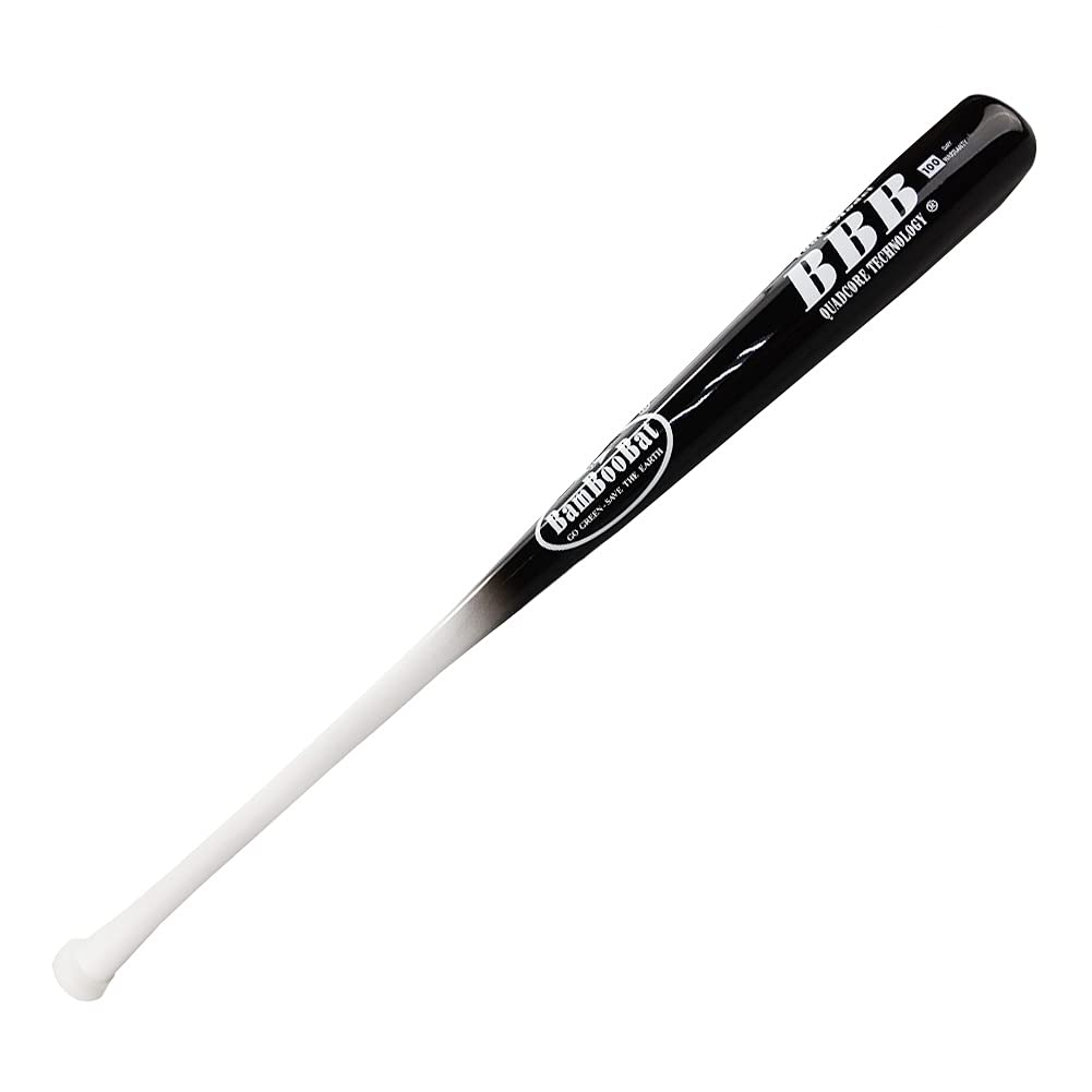 BamBooBat by Pinnacle Sports Equipment INC. Youth Durable Bamboo Baseball Bat for Players Aging 5-13 Years Old, White Handle/Black Barrel, 30 Inch, YHWBB30 BamBooBat