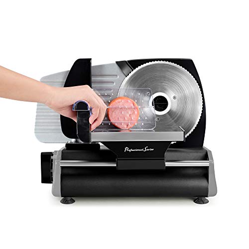 Professional Series Meat Slicer, Cuts Meat, Cheese, Bread, Fruit & Vegetables, Adjustable Slice Thickness, Stainless Steel Blade, Safe Non-Slip Feet, For Home Use, Easy To Clean Professional Series