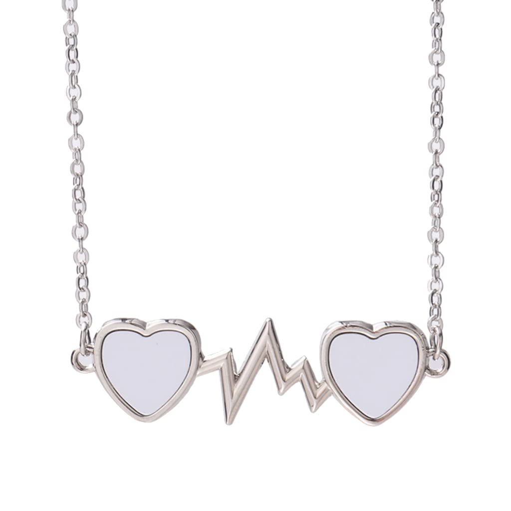Stebcece Love Heart Pendant Necklace Sublimation Blanks Photo Necklace Hot Transfer Printing Couple Jewelry Party Favor Crafts Stebcece