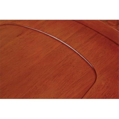 Pemberly Row Traditional Wood Armless Office Chair in Medium Brown Pemberly Row