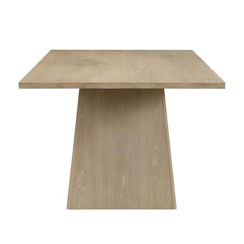 Christopher Knight Home Coadz 82 inch Wooden Dining Table, Modern Rectangular Kitchen Dinner Table for 6-8 People, Pedestal Wooden Dining Furniture for Kitchen Office Conference Room, Light Natural Christopher Knight Home