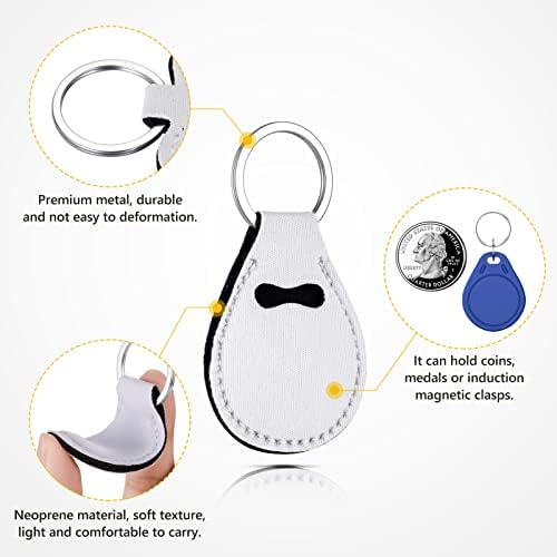 Valyria 10 Pcs Sublimation Blanks Coin Holder Keychain Keyring Universal AA Medallion Keychains for Women (White) Valyria