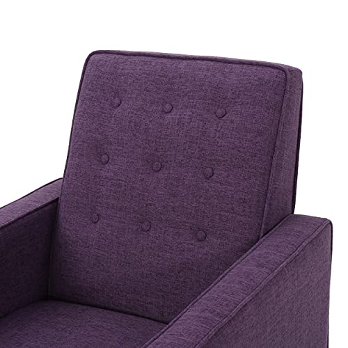 Christopher Knight Home Mervynn Mid-Century Modern Fabric Recliner,polyester, Muted Purple / Dark Espresso Christopher Knight Home