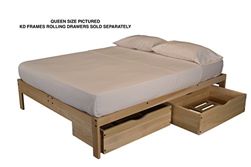 KD Frames Nomad Platform Bed - Twin Bed Frame - Unfinished Wood Bed Frame - Minimalist Swedish Design - Natural Wood Bed - Easy Assembly, No Box Spring Needed - Solid Wood Twin Platform Bed KD Frames