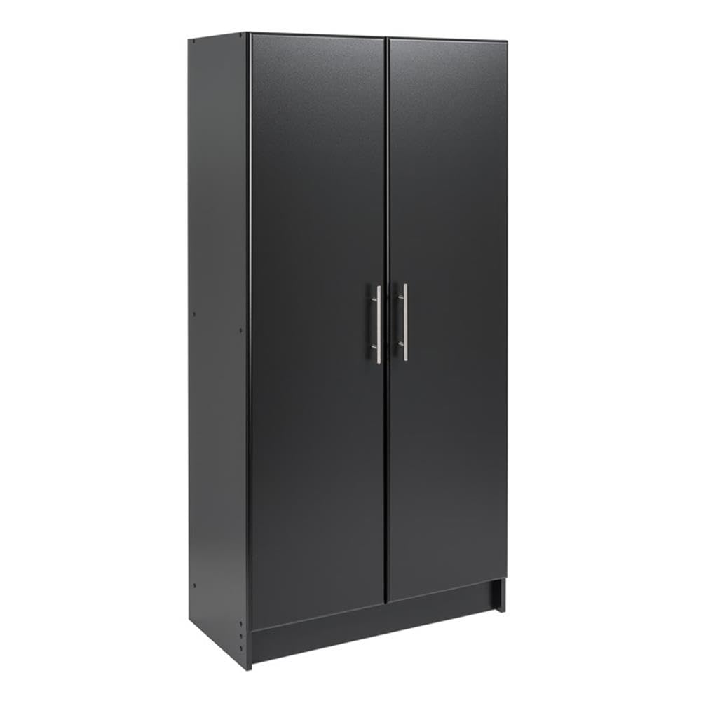Prepac Elite Functional 6-Piece Garage Cabinets and Storage System Set I, Simplistic Garage Closet Shop Cabinets 16" D x 96" W x 89" H, Black, BRSX-1018-6M Prepac