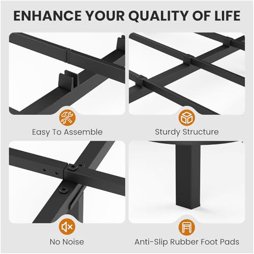 Kaelidra Queen Size Floating Bed Frame with Smart LED Lights, Heavy Duty Metal Platform Floating Bed Frame, No Box Spring Needed, Easy Assembly, Noise Free Kaelidra