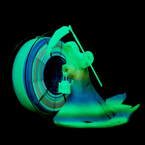 ZIRO PLA Glow Filament 1.75mm,3D Printer Filament 1.75mm Gradient Multicolor 1KG(2.2lbs),Dimensional Accuracy +/- 0.03mm, GID Rainbow ZIRO