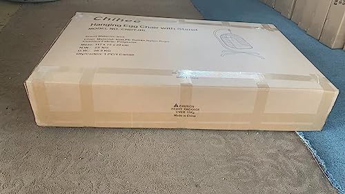 Chihee Egg Chair with Ultra Strong Stand and Cushion Foldable Wicker Rattan Hanging Chair Indoor Outdoor Patio Lounging Chair 330 lbs Capacity Balcony Porch Bedroom Garden Chihee