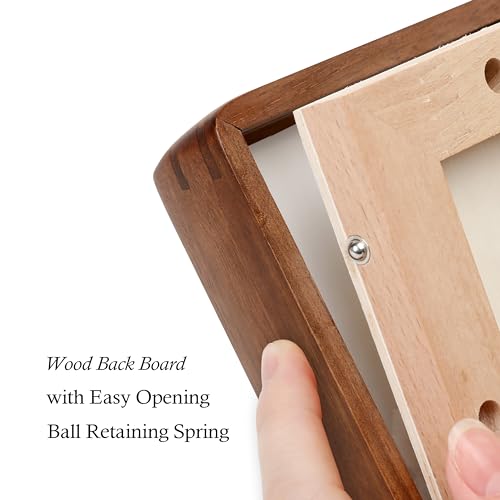 XKIILH 8x10 Picture Frames Walnut Solid Wood with Real Glass Vertical Horizontal Standing Display Photos 5x7/6x8 with Mat or 8x10 Without Mat Lovely Gift for Desk Tabletop Wall Mount H10 XKIILH
