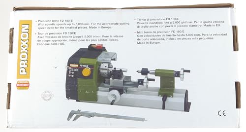 Proxxon Fine Lathe FD 150/E, Precise Lathe with 2-Stage Belt Drive, Speed Control, Spindle Speeds up to 5,000/min, Item No. 24150 Proxxon
