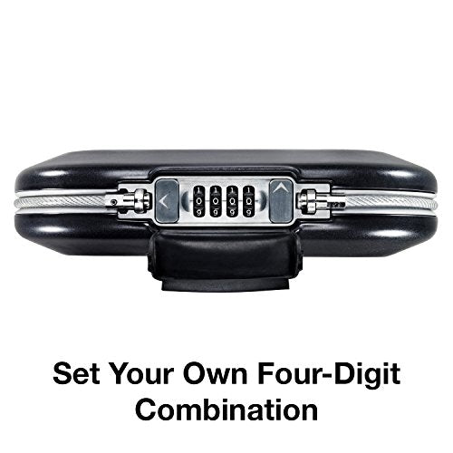 Master Lock Portable Small Lock Box, Set Your Own Combination Lock Portable Safe, Personal Travel Safe, 5900D, Gunmetal Grey Master Lock