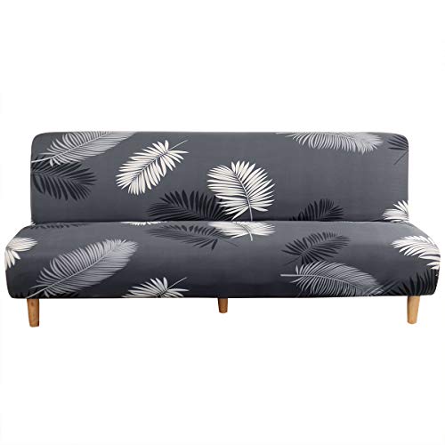 MIFXIN Armless Futon Slipcover Folding Sofa Cover Stretch Elastic Washable Couch Furniture Protector for 3 Seat Foldable Futon Sofa Bed Without Armrests (Dark Grey) MIFXIN